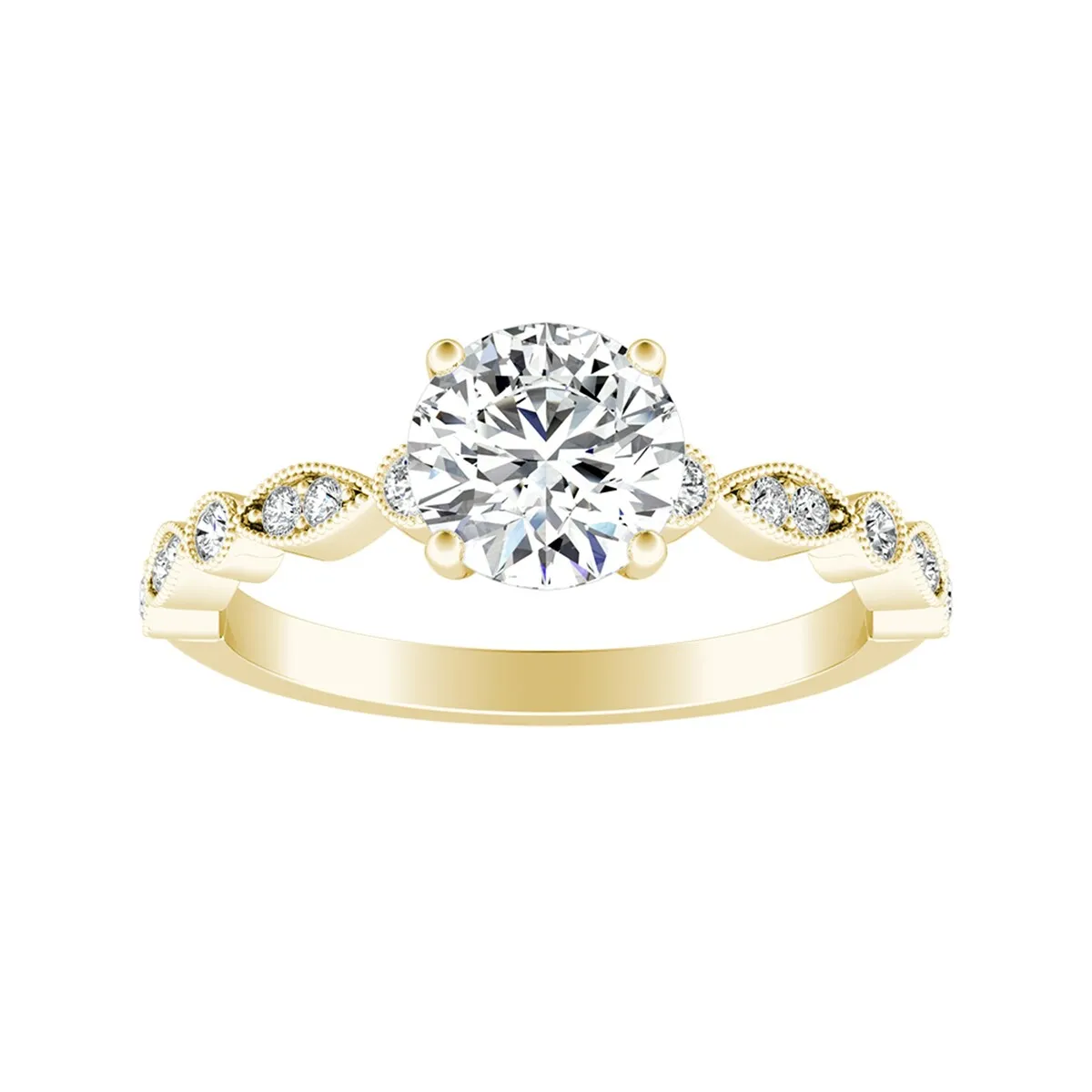 Auriya 14k Gold 1/2ct Vintage Round Moissanite Engagement Ring sold by Zulily product image thumbnail 5