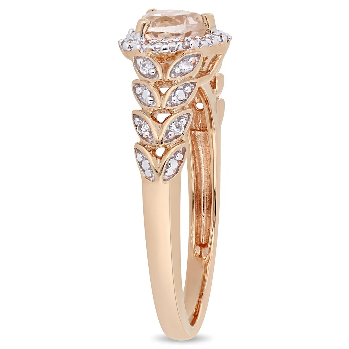 Miadora Signature Collection 10k Rose Gold Morganite and Diamond Accent Heart Halo Engagement Ring sold by Zulily product image thumbnail 2