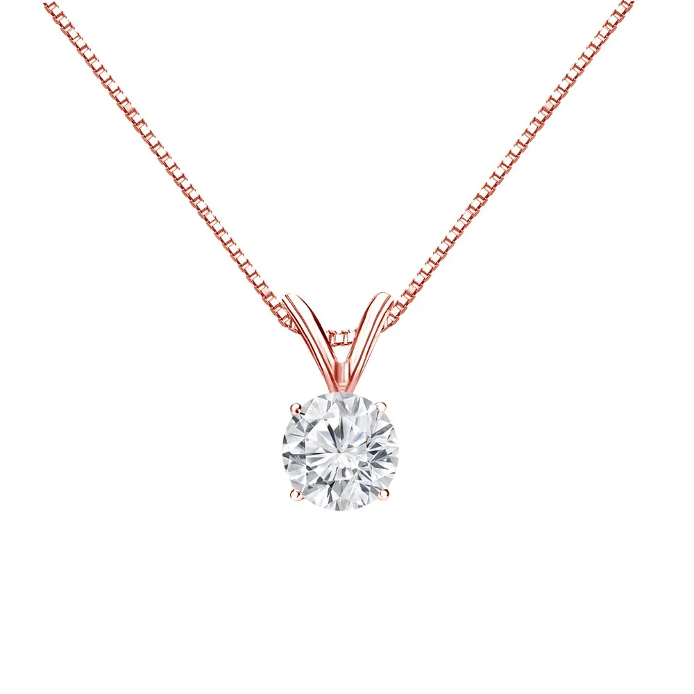 Auriya 14k Gold 1/2ctw Round Solitaire Diamond Necklace sold by Zulily