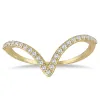Marquee Jewels 1/8 Carat Diamond V Ring in 14K Yellow Gold sold by Zulily