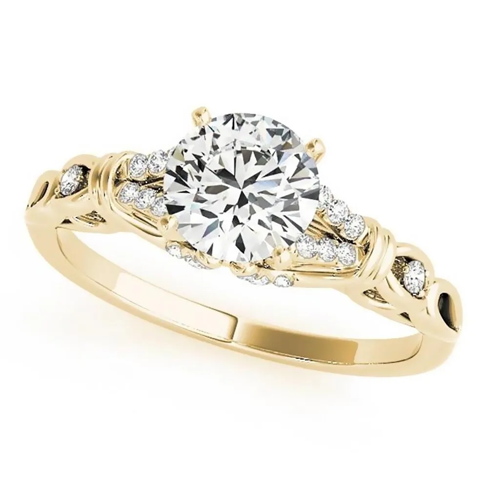 Auriya 1/2ct Round Moissanite and 1/8ctw Diamond Engagement Ring 14K Gold sold by Zulily product image thumbnail 2
