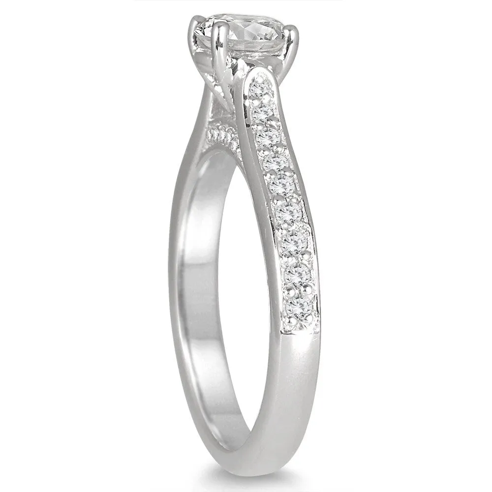 1 Carat TW AGS Certified Diamond Engagement Ring in 14K White Gold (J-K Color, I2-I3 Clarity) sold by Zulily product image thumbnail 2