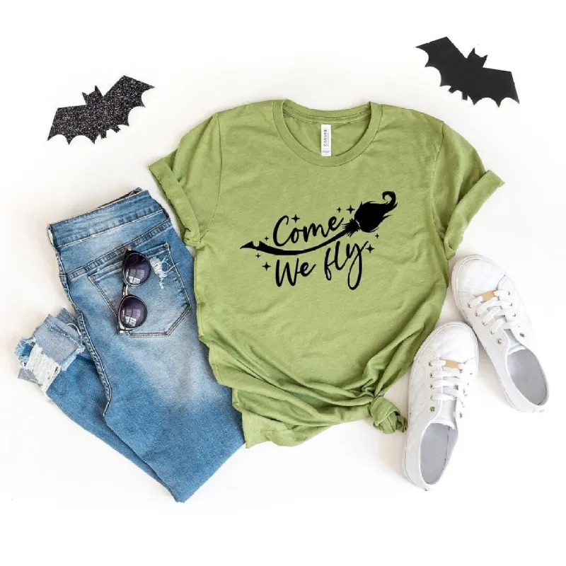 We Come Fly Broom Short Sleeve Tee sold by Zulily