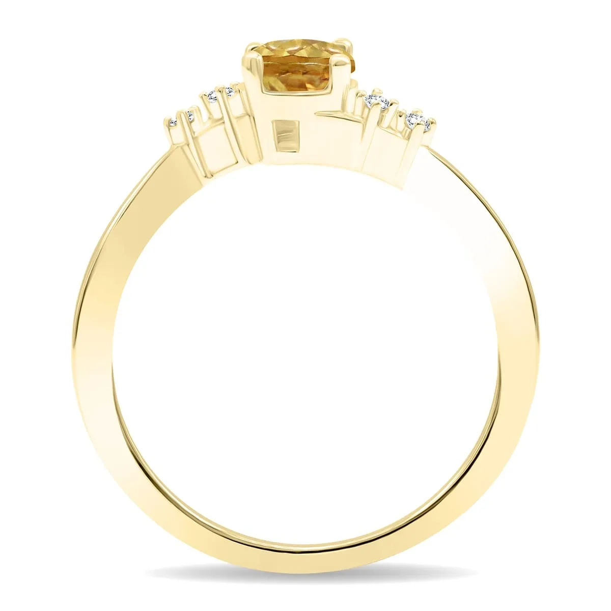 Women's Round Shaped Citrine and Diamond Tierra Ring in 10K Yellow Gold sold by Zulily product image thumbnail 3