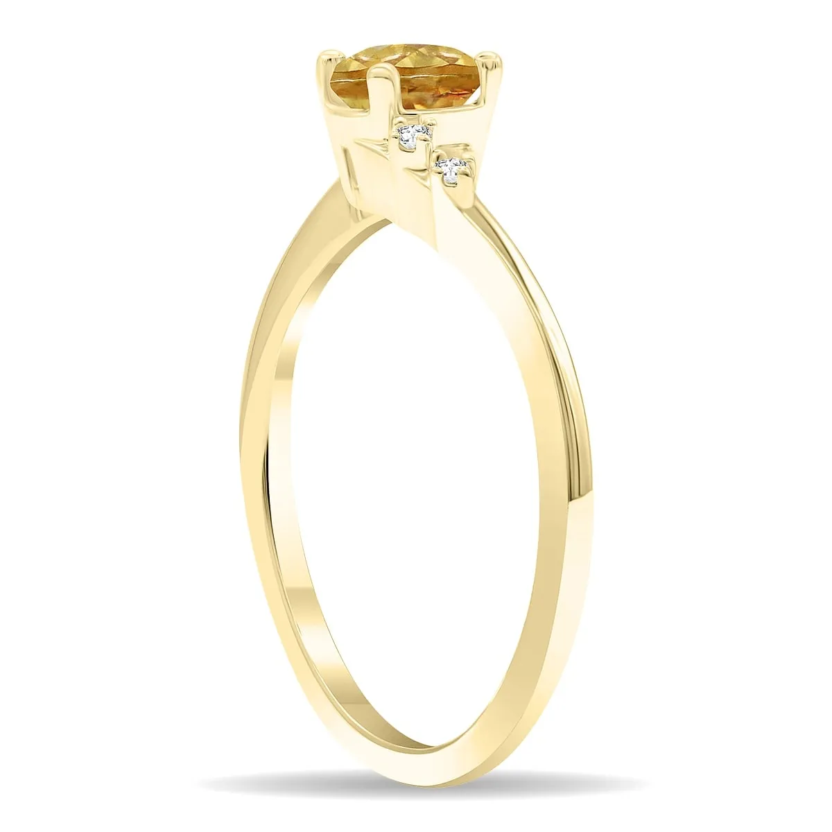 Women's Round Shaped Citrine and Diamond Tierra Ring in 10K Yellow Gold sold by Zulily product image thumbnail 2
