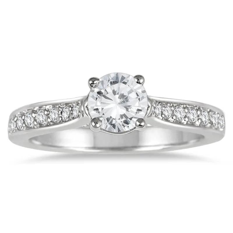 1 Carat TW AGS Certified Diamond Engagement Ring in 14K White Gold (J-K Color, I2-I3 Clarity) sold by Zulily