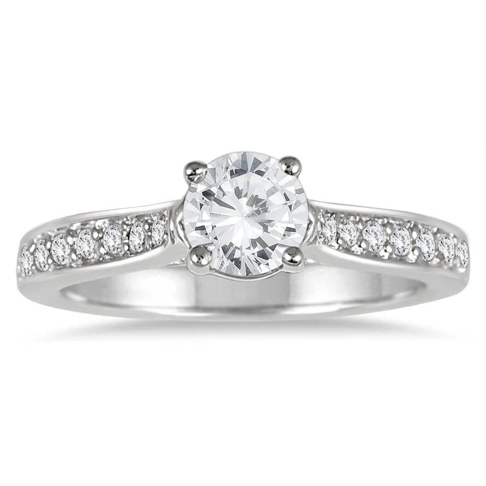 1 Carat TW AGS Certified Diamond Engagement Ring in 14K White Gold (J-K Color, I2-I3 Clarity) sold by Zulily