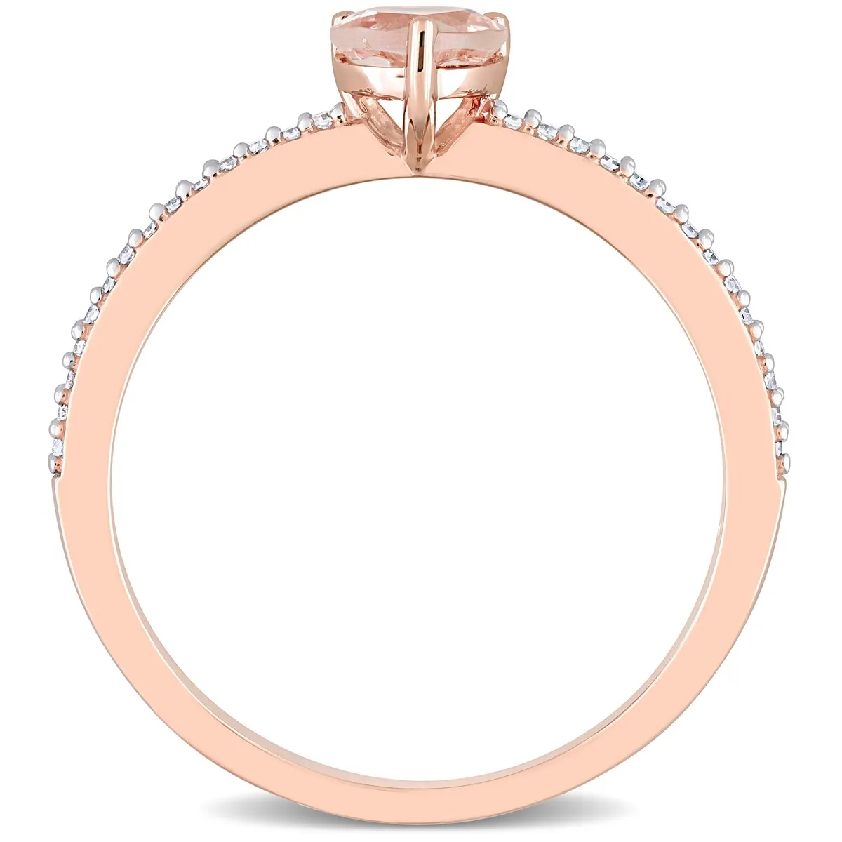 Miadora 10k Rose Gold Heart-cut Morganite and 1/10ct TDW Diamond Birthstone Ring sold by Zulily product image thumbnail 4