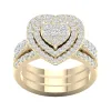 De Couer 1ct TDW Heart Shaped Cluster Halo Bridal Set - Yellow sold by Zulily
