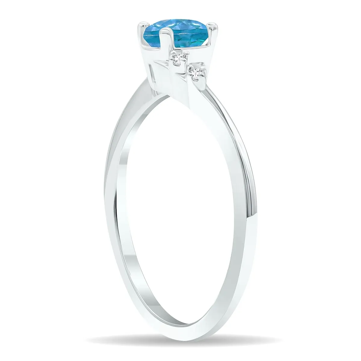 Women's Blue Topaz and Diamond Tierra Ring in 10K White Gold sold by Zulily product image thumbnail 3