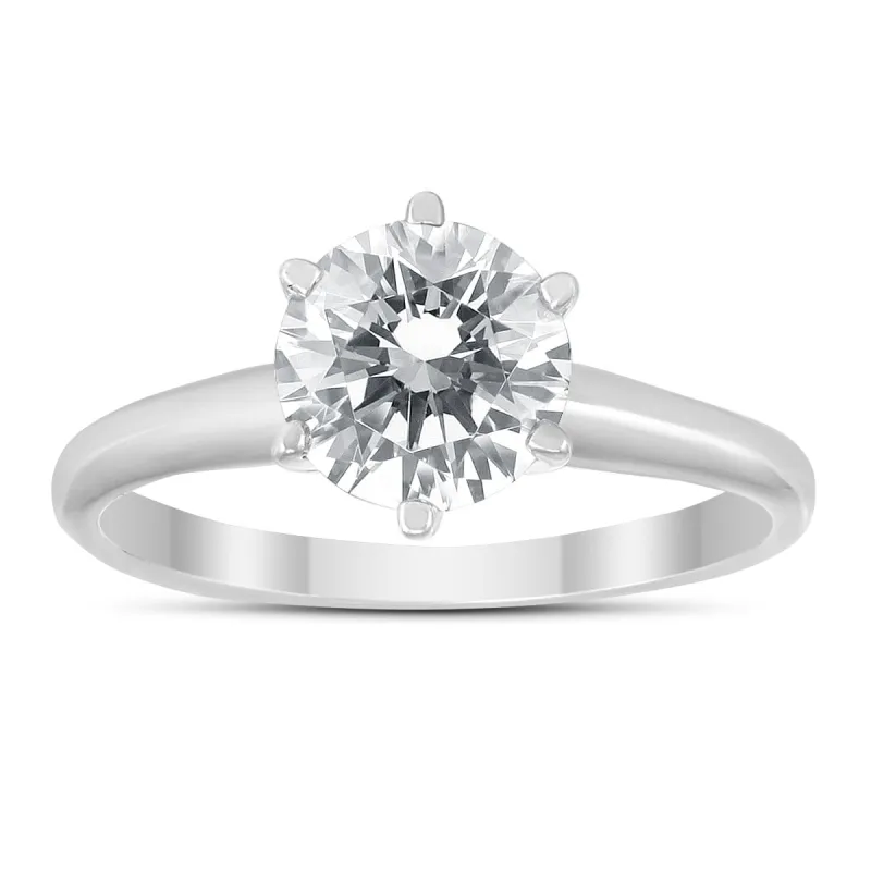 IGI Certified Lab Grown 1 1/10 Carat Diamond Solitaire Ring in 14K White Gold (H Color, VS2 Clarity) made by Zulily