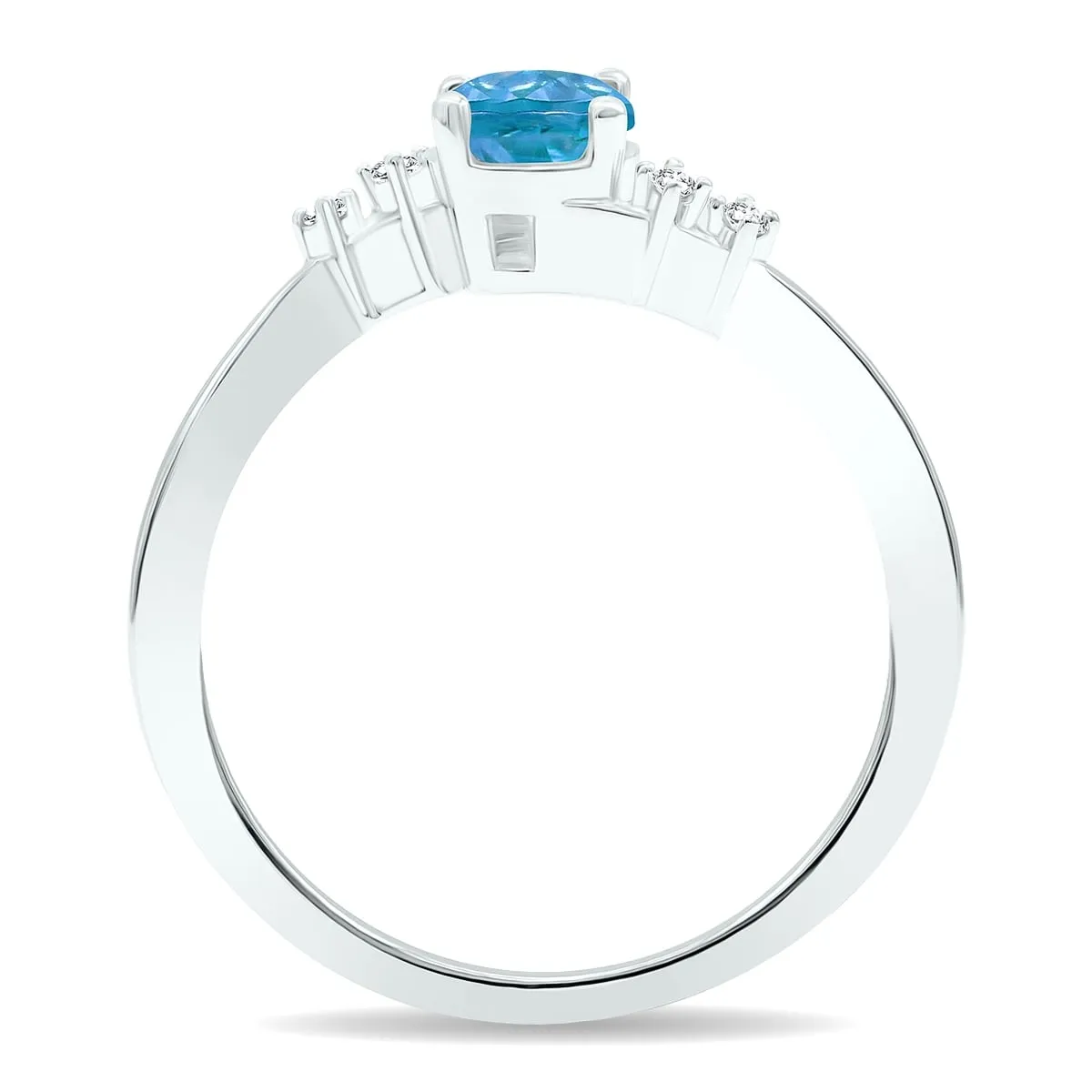 Women's Blue Topaz and Diamond Tierra Ring in 10K White Gold sold by Zulily product image thumbnail 2