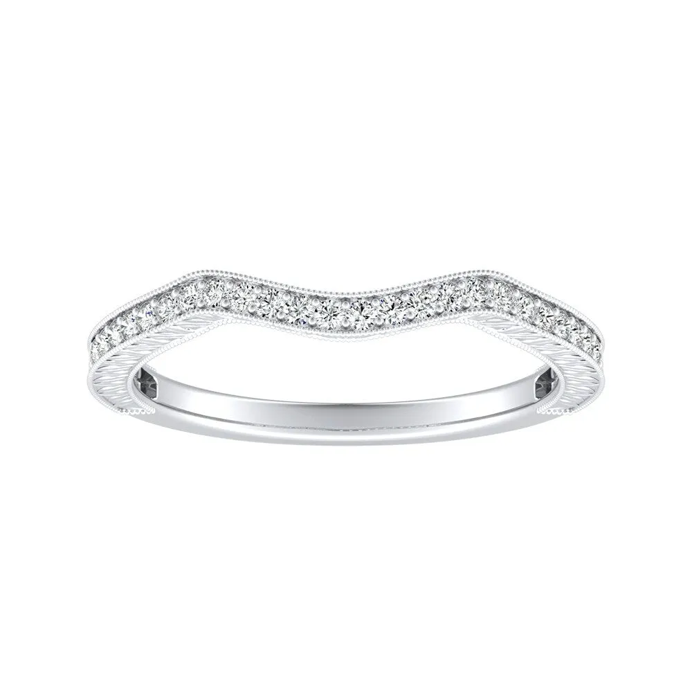 Auriya 1/8ctw Vintage Curved Diamond Wedding Band 14k Gold sold by Zulily