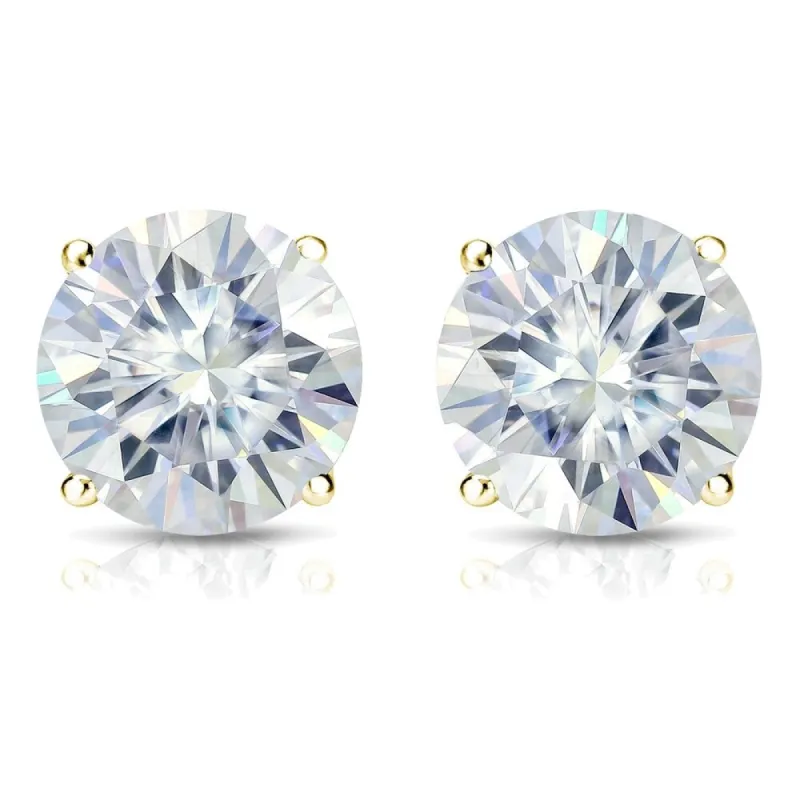 Auriya 5ctw Round Moissanite Stud Earrings 14k Gold 4-Prong Basket sold by Zulily