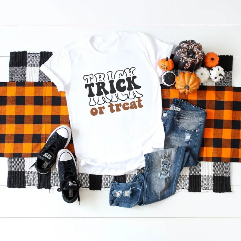 Trick or Treat Stacked Short Sleeve Tee sold by Zulily