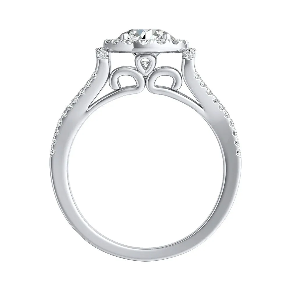 Auriya 14k Gold 4ct Round Moissanite Halo Engagement Ring with 1/3ct TDW Split Diamond Shank sold by Zulily product image thumbnail 4
