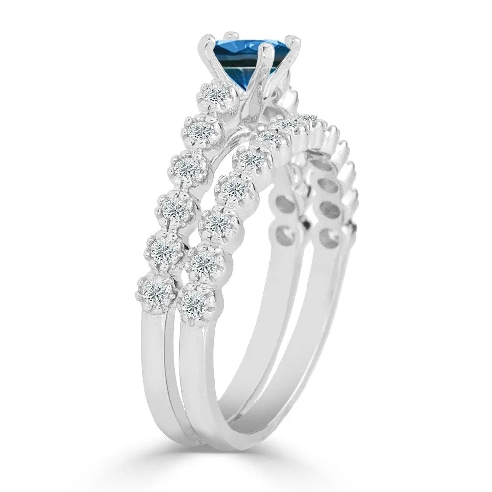 Auriya Round 3/4ctw Blue Diamond Engagement Ring Set 14k Gold sold by Zulily product image thumbnail 5