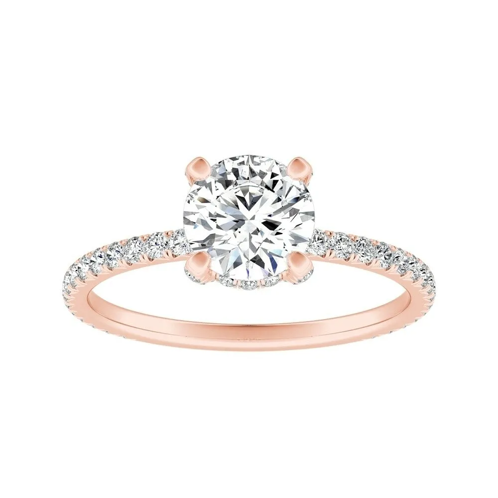 Auriya 14k Gold Classic 2ct Moissanite and Diamond Engagement Ring 1/3ctw sold by Zulily product image thumbnail 4