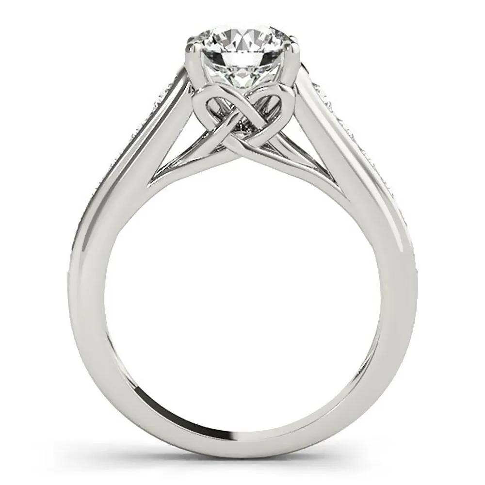 Auriya Modern 3/4ct Moissanite and Diamond Engagement Ring 3/8ctw 14K Gold sold by Zulily product image thumbnail 4