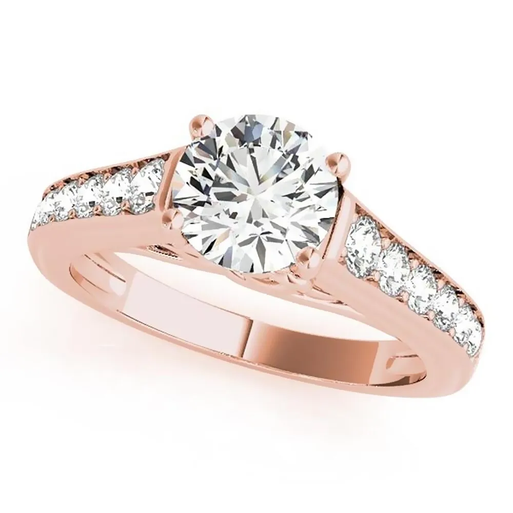 Auriya Modern 3/4ct Moissanite and Diamond Engagement Ring 3/8ctw 14K Gold sold by Zulily product image thumbnail 3