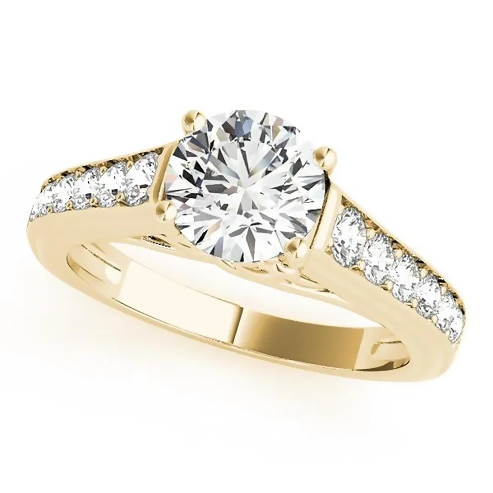 Auriya Modern 3/4ct Moissanite and Diamond Engagement Ring 3/8ctw 14K Gold sold by Zulily product image thumbnail 2