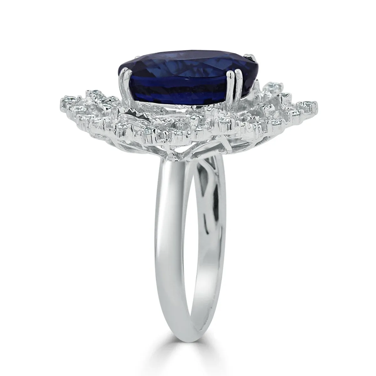 Auriya 18k Gold 10 3/8ct Pear-cut Sapphire Sunburst Diamond Engagement Ring 1ct TDW sold by Zulily product image thumbnail 4