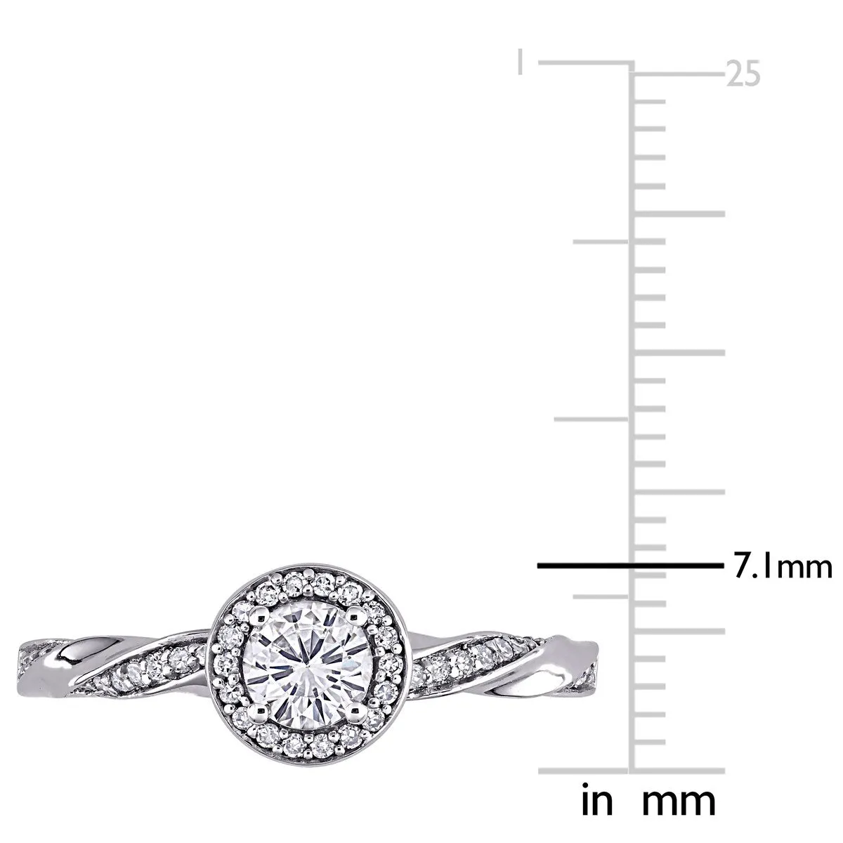 Miadora 10k White Gold 1/2ct TDW Diamond Twisted Halo Engagement Ring sold by Zulily product image thumbnail 3