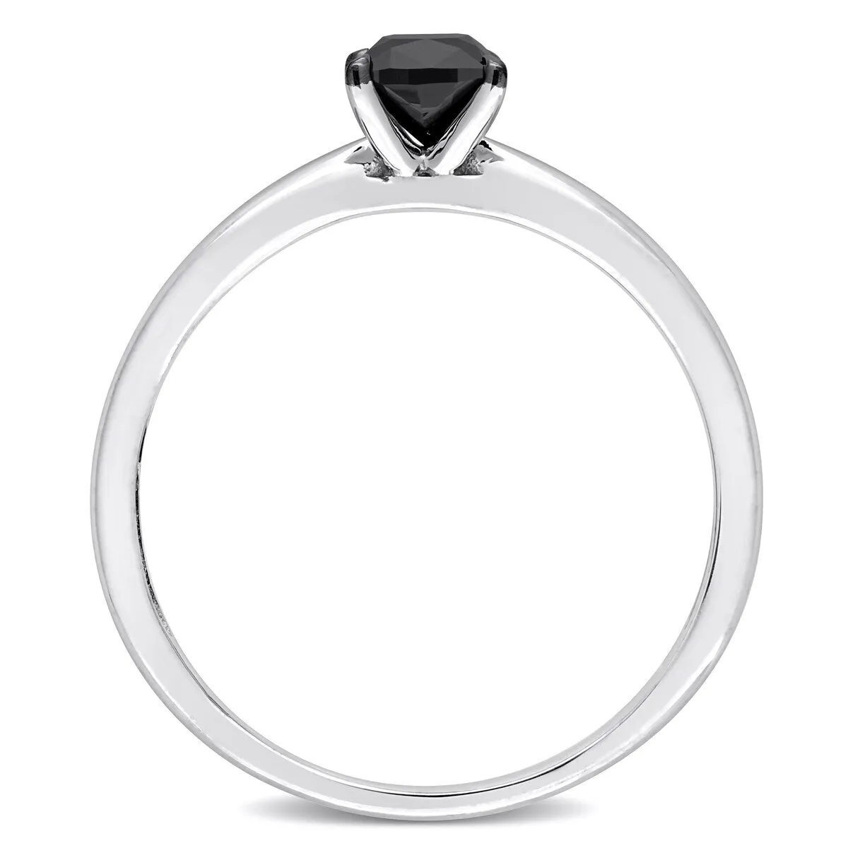 Miadora 1/2ct TDW Cushion-cut Black Diamond Solitaire Engagement Ring in 14k White Gold sold by Zulily product image thumbnail 5