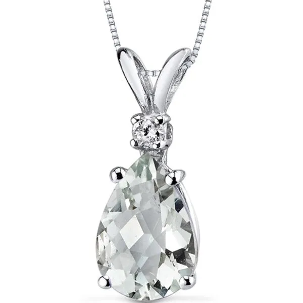 Oravo 14k White Gold Pear-cut Gemstone Diamond Accent Pendant sold by Zulily