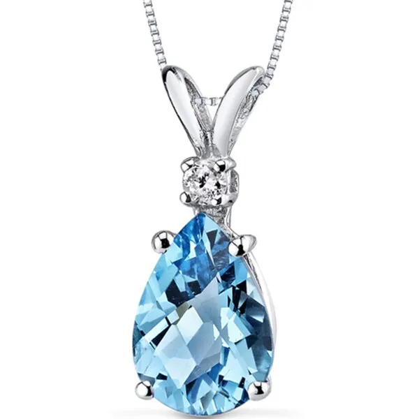 Oravo 14k White Gold Pear-cut Gemstone Diamond Accent Pendant sold by Zulily product image thumbnail 2