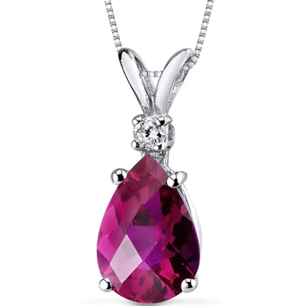 Oravo 14k White Gold Pear-cut Gemstone Diamond Accent Pendant sold by Zulily product image thumbnail 4