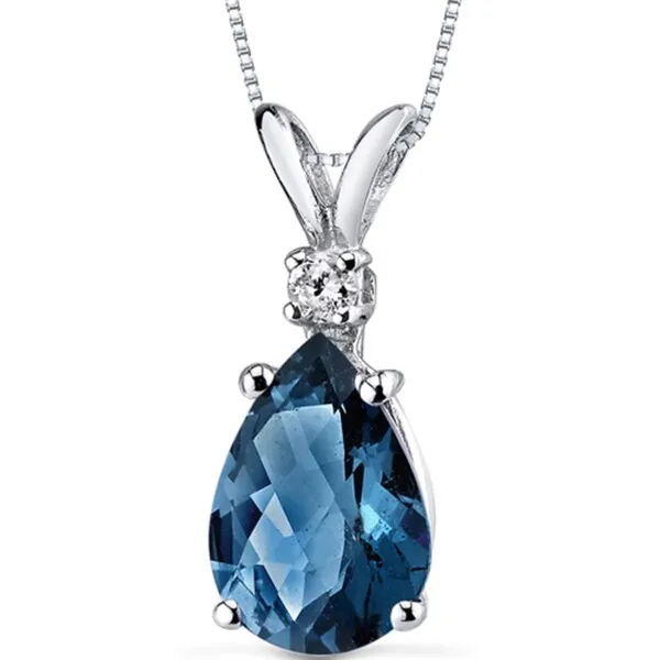 Oravo 14k White Gold Pear-cut Gemstone Diamond Accent Pendant sold by Zulily product image thumbnail 3