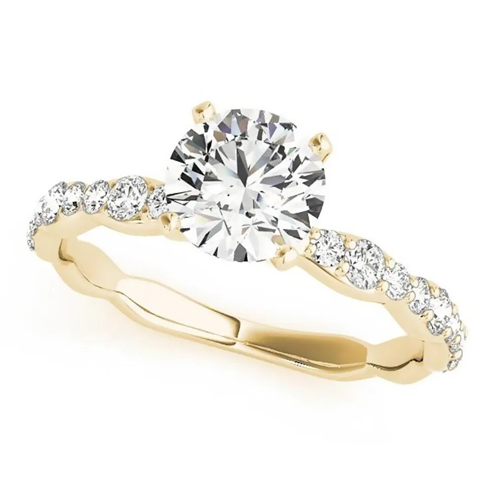 Auriya 1/2ct Round Moissanite and 1/3ctw Diamond Engagement Ring 14K Gold sold by Zulily product image thumbnail 2