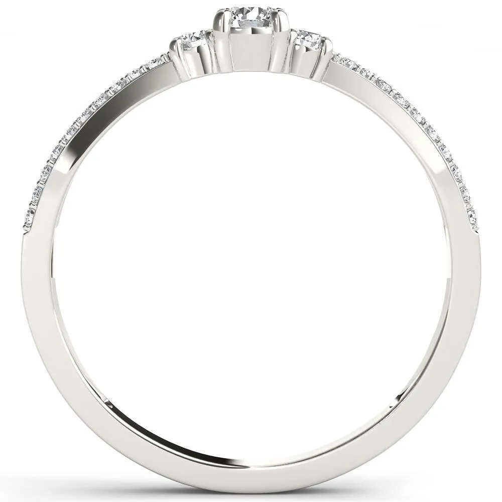 De Couer 10k White Gold 1/4ct TDW Diamond Three-Stone Anniversary Ring - White H-I - White H-I sold by Zulily product image thumbnail 3