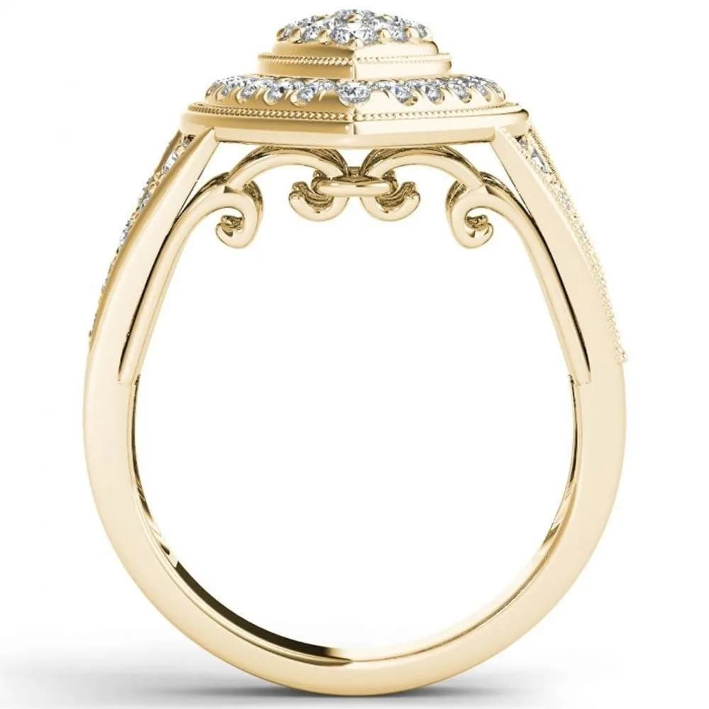 De Couer 14k Yellow Gold 1ct TDW Diamond Pear Shaped Engagement Ring sold by Zulily product image thumbnail 3