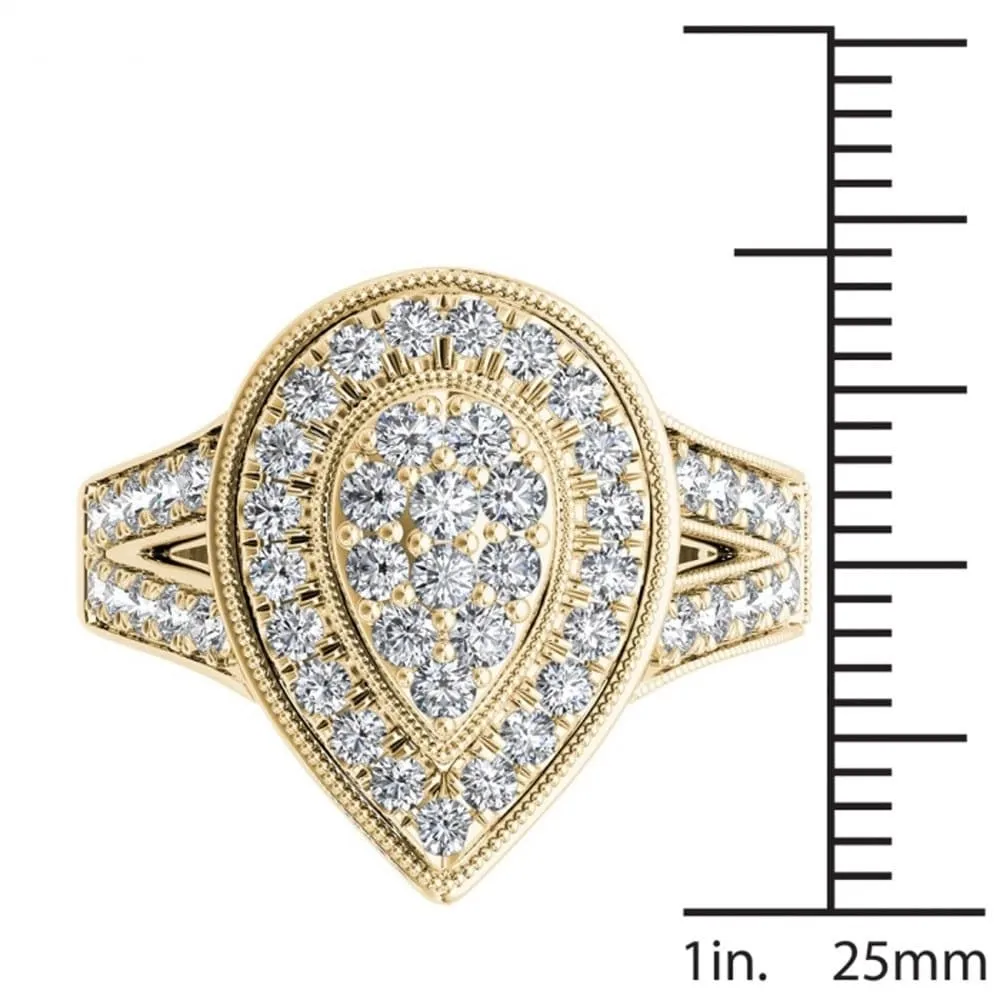 De Couer 14k Yellow Gold 1ct TDW Diamond Pear Shaped Engagement Ring sold by Zulily product image thumbnail 4