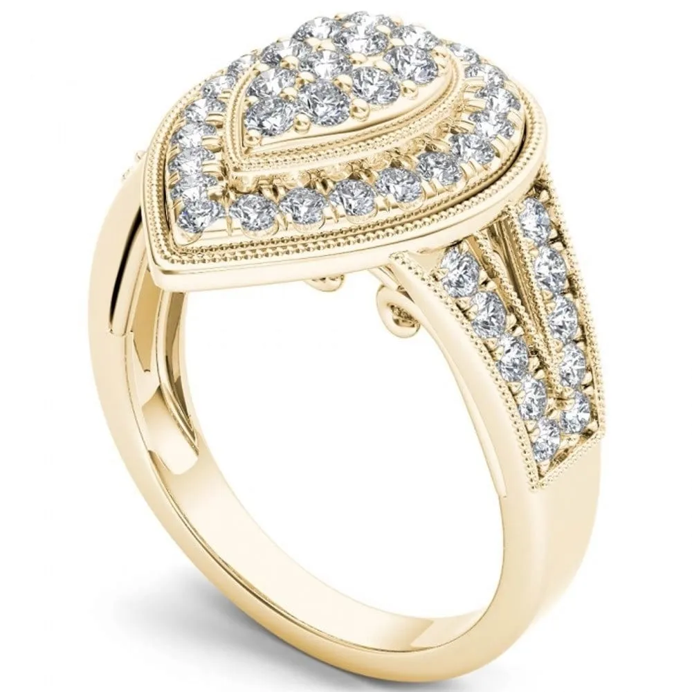 De Couer 14k Yellow Gold 1ct TDW Diamond Pear Shaped Engagement Ring sold by Zulily product image thumbnail 2
