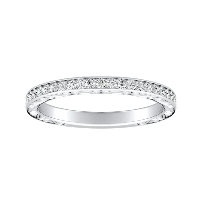 Auriya Side Scroll 1/3ctw Diamond Wedding Band 14k Gold sold by Zulily