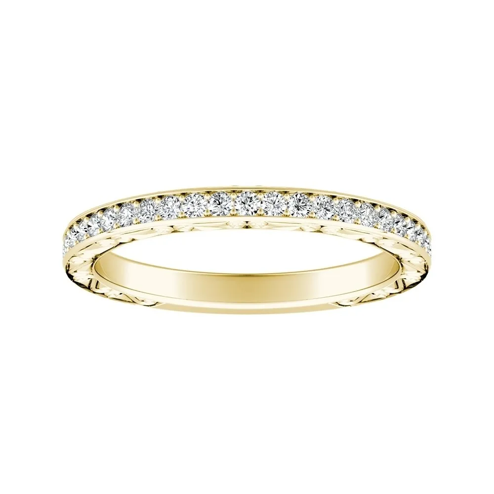Auriya Side Scroll 1/3ctw Diamond Wedding Band 14k Gold sold by Zulily product image thumbnail 2