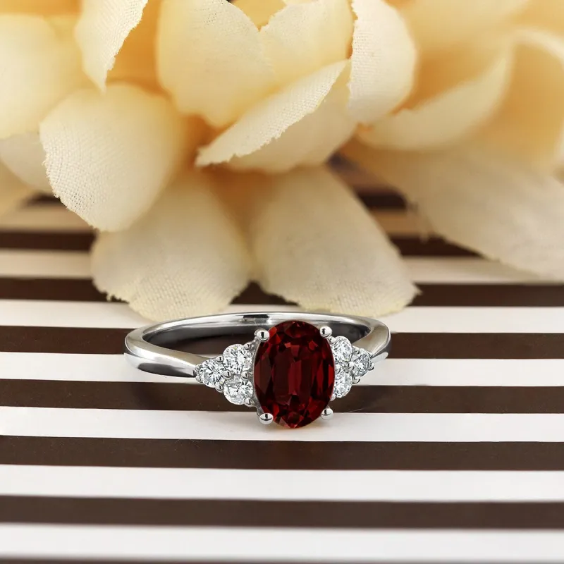 Auriya 1 1/10ct Oval Garnet and Diamond Engagement Ring 1/4ctw 14k Gold sold by Zulily