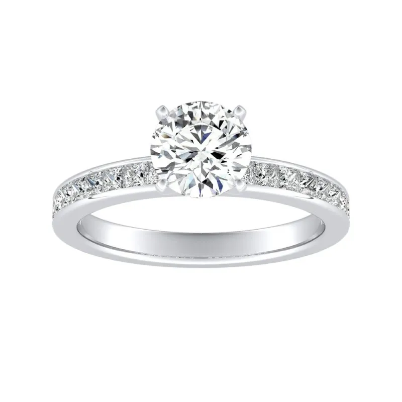 Auriya 14k Gold Classic 1 1/2ct Moissanite and Diamond Engagement Ring 1/2ctw sold by Zulily
