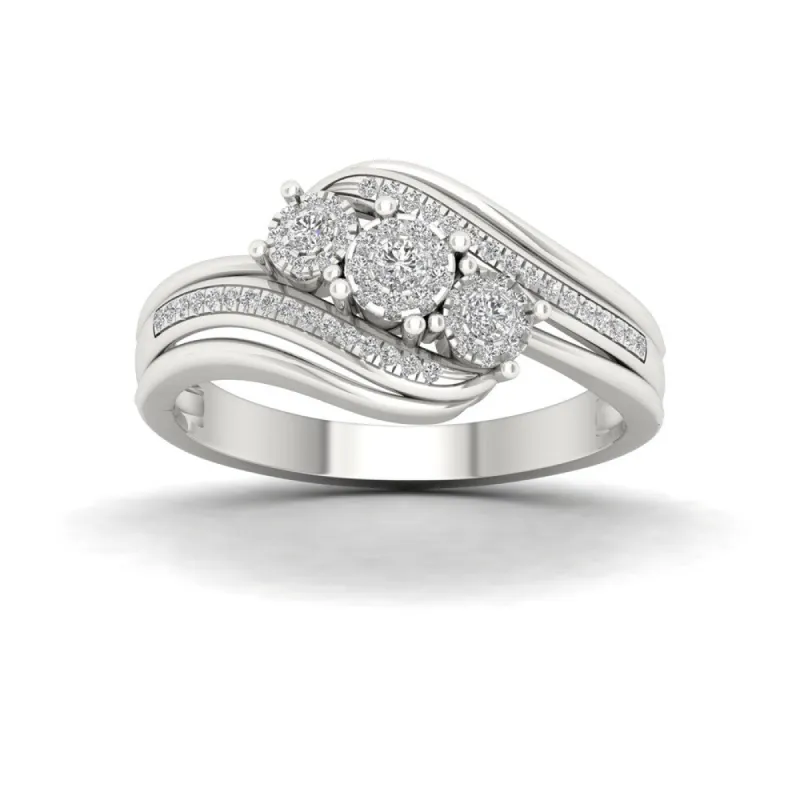 De Couer 1/4ct TDW Diamond Cluster Engagement Ring - White sold by Zulily