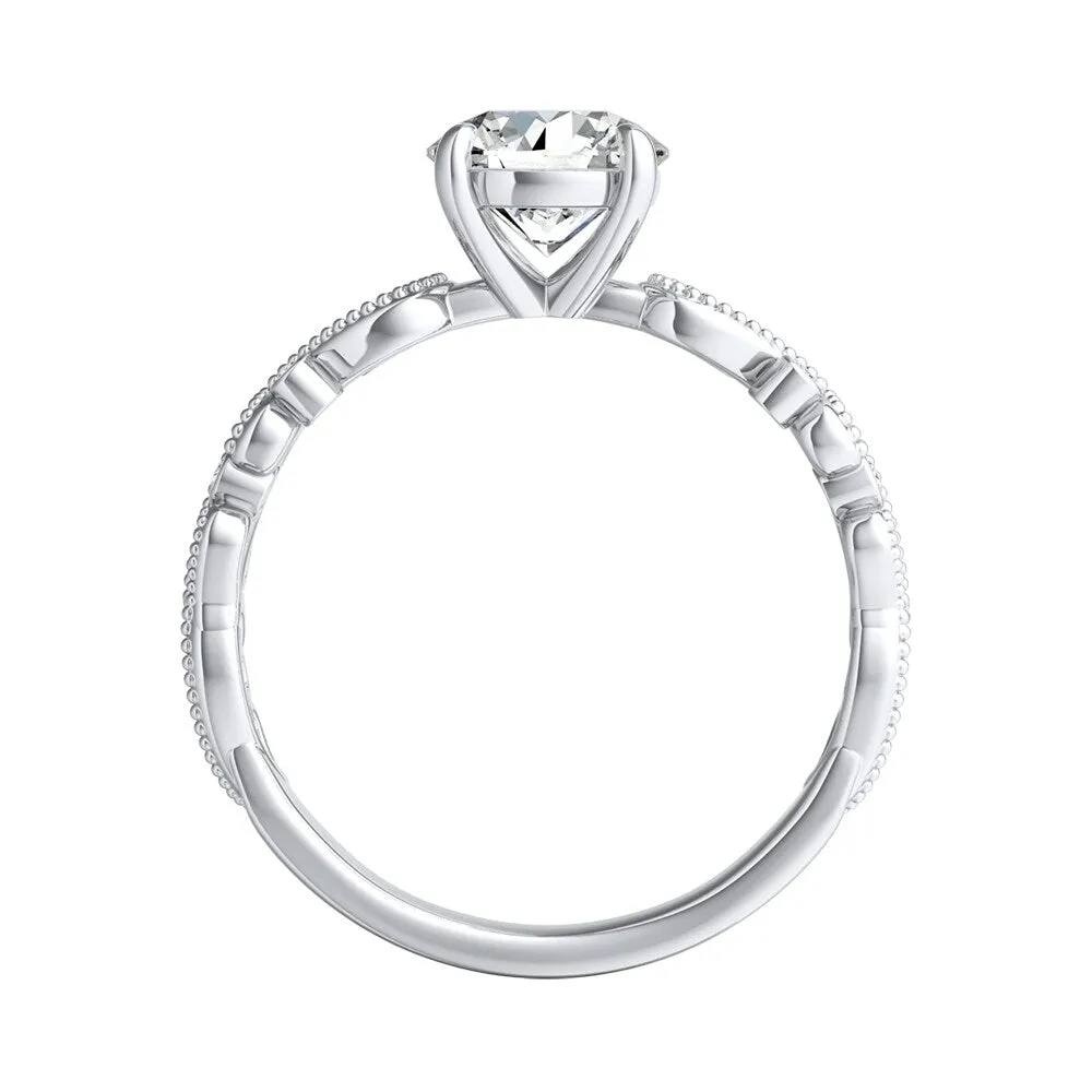 Auriya 14k Gold 4ct TW Vintage Moissanite and Diamond Engagement Ring 1/10cttw sold by Zulily product image thumbnail 4