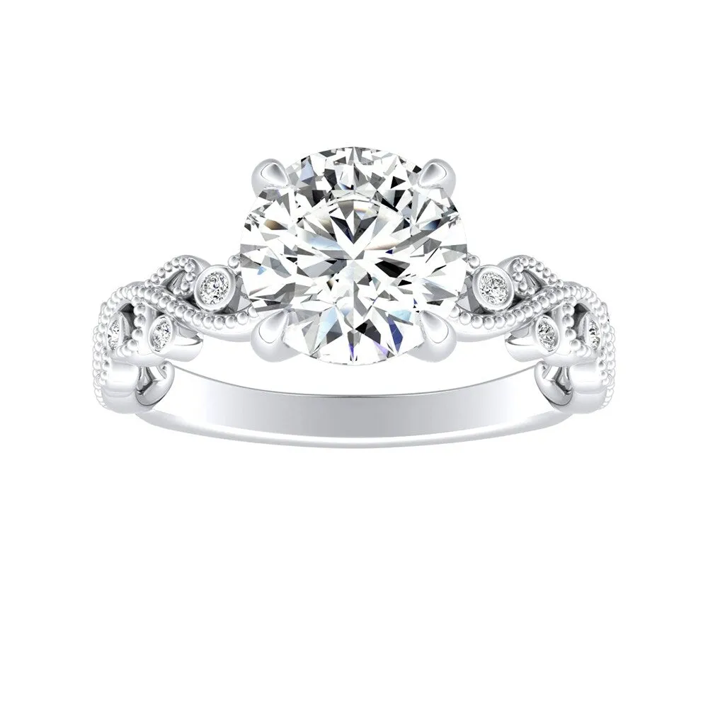 Auriya 14k Gold 4ct TW Vintage Moissanite and Diamond Engagement Ring 1/10cttw sold by Zulily