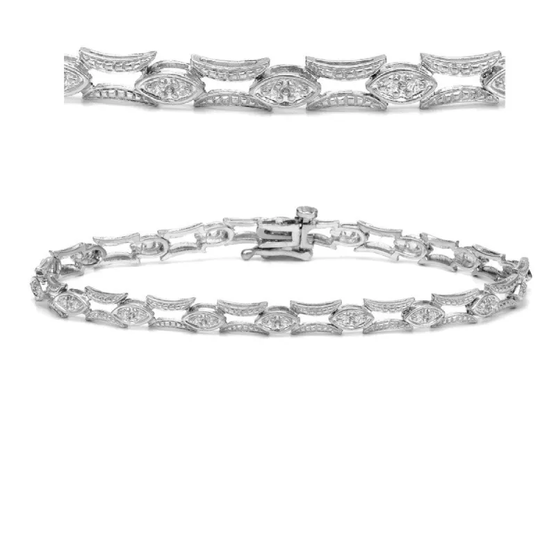 Auriya 14k White Gold 2/5ct TDW Open Design Diamond Link Bracelet sold by Zulily