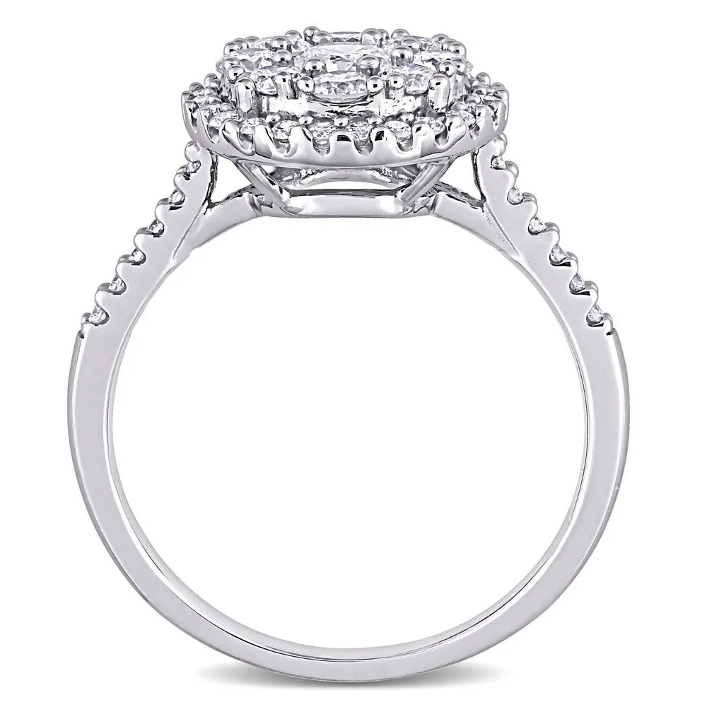Miadora 10k White Gold 1ct TDW Diamond Composite Round Halo Engagement Ring sold by Zulily product image thumbnail 5