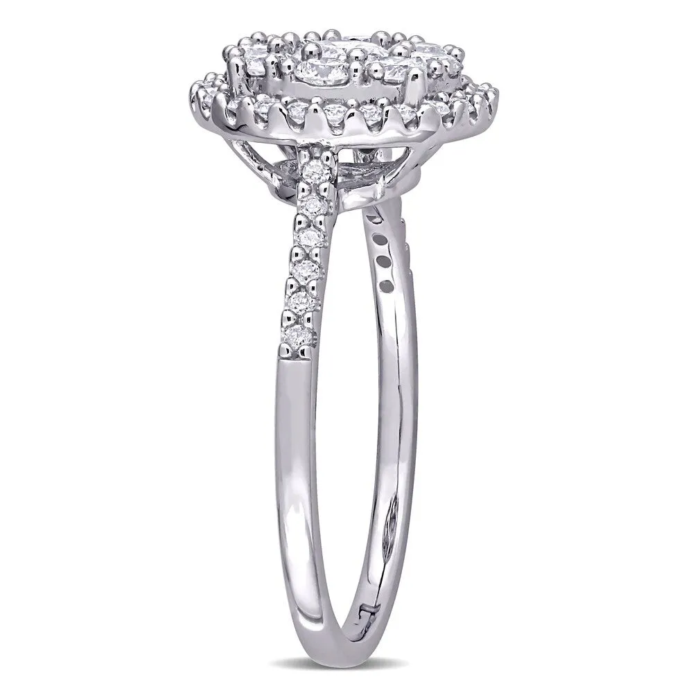 Miadora 10k White Gold 1ct TDW Diamond Composite Round Halo Engagement Ring sold by Zulily product image thumbnail 4