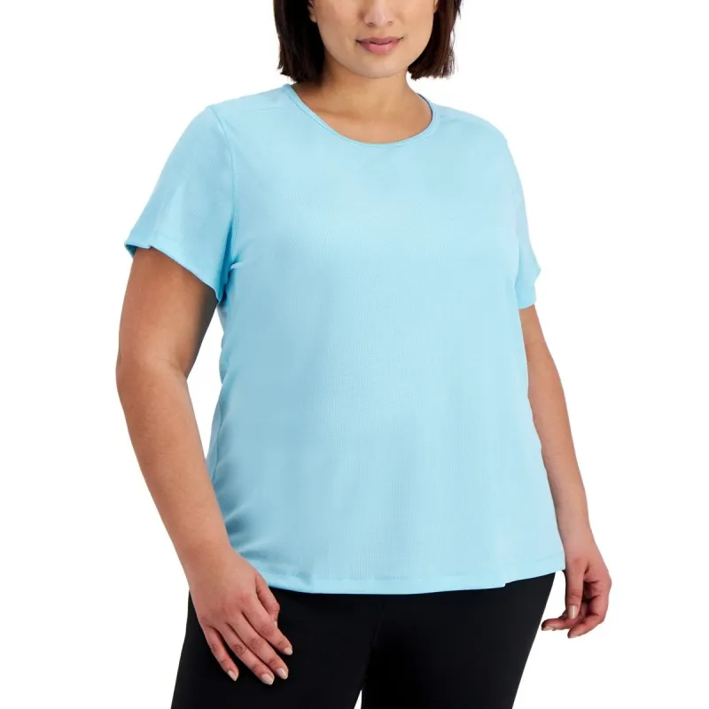 ID Ideology Women's Birdseye Mesh T Shirt Blue sold by Zulily