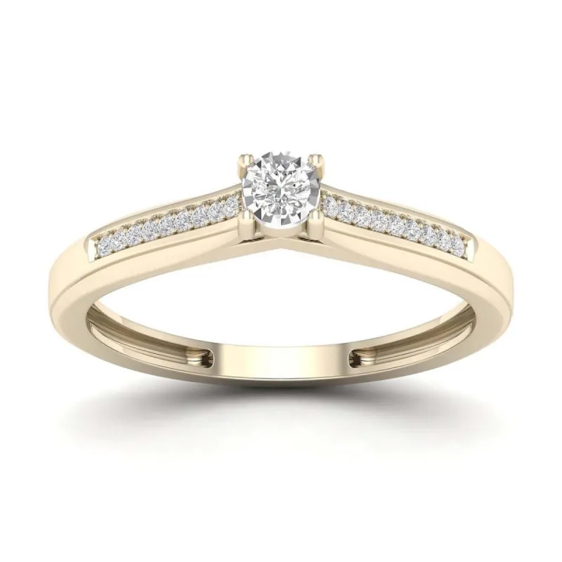De Couer 1/10ct TDW Diamond Classic Ring (H-I, I2) - Yellow sold by Zulily