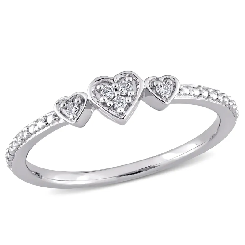Miadora Diamond Accent 3-Heart Eternity Ring in Sterling Silver sold by Zulily